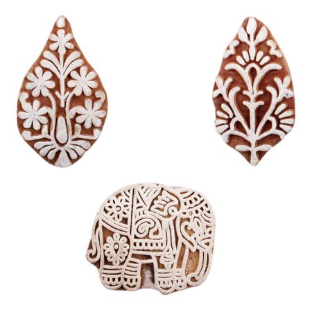 Set of 3 Piece New Mix Wooden Printing Block